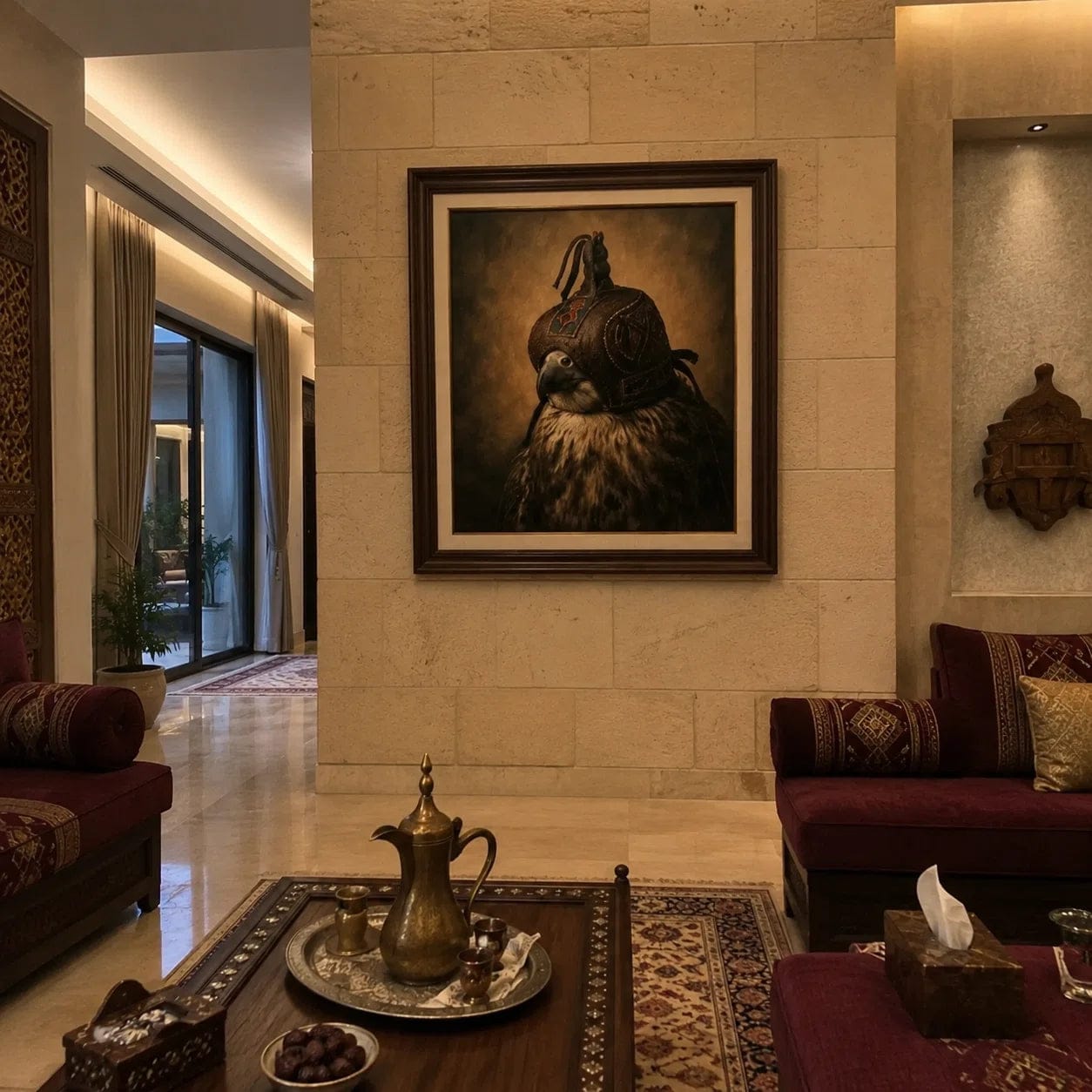 Customer photo review of Artura Paint | Guardian of Tradition Hooded Falcon Portrait