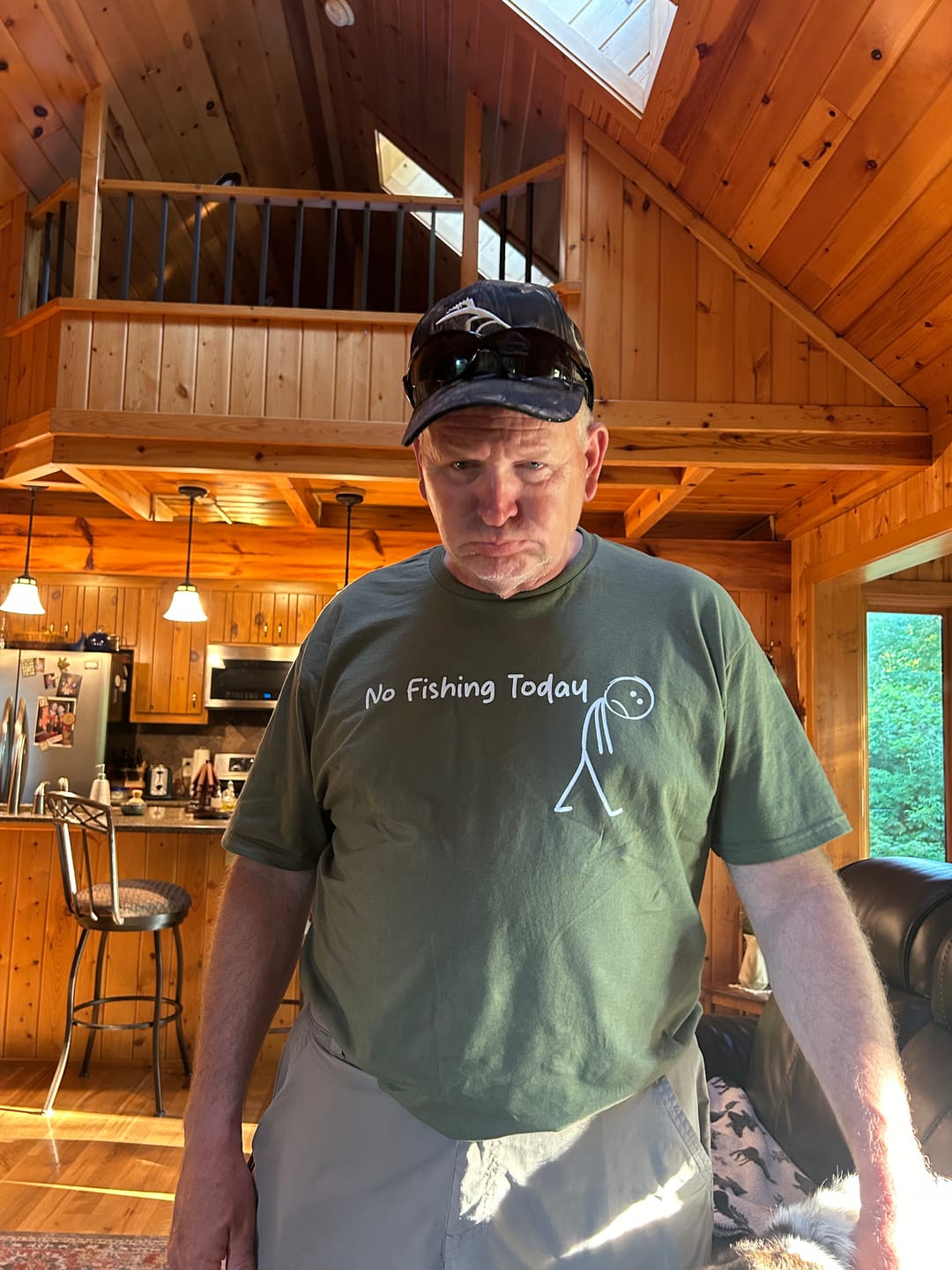 Customer photo review of No Fishing Today T-Shirt US
