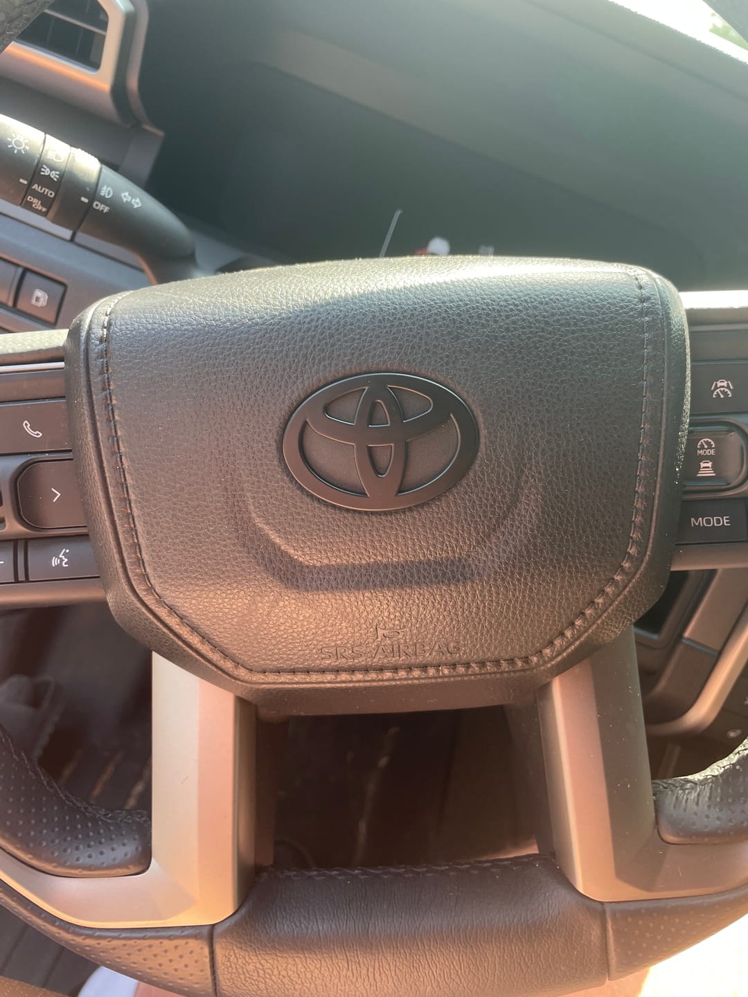 Customer photo review of NEW Black Matte Steering Wheel Emblem Fits NEW Models 2024-2026 Tacoma, 4Runner & Camry