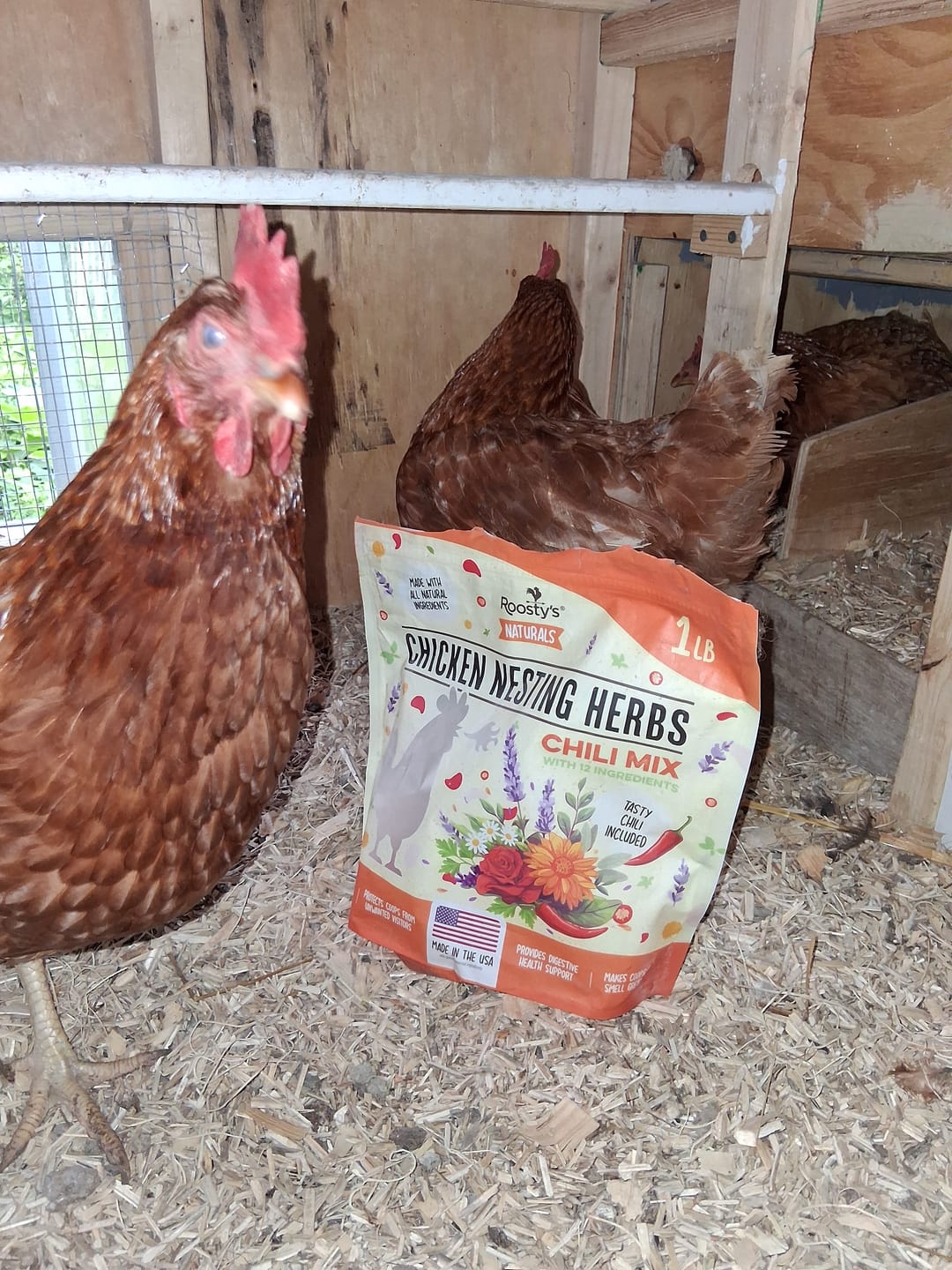 Customer photo review of Nesting Herbs - Control Odors & Keep Coops Mite & Lice-Free