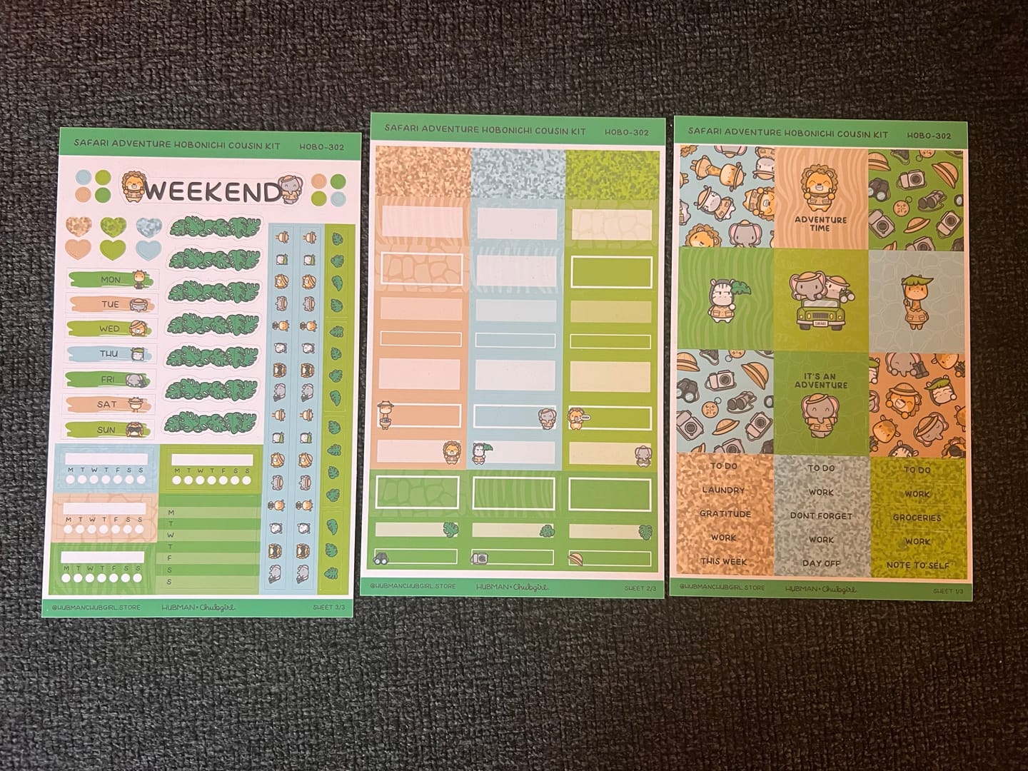 Customer photo review of Safari Adventure Theme Hobonichi Cousin Weekly Kit (Set of 3)
