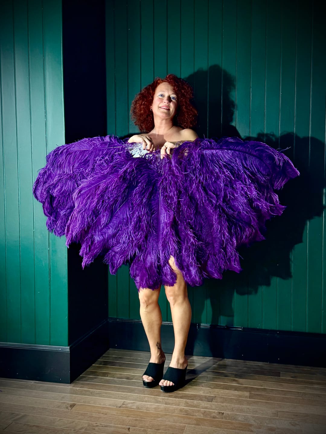Customer photo review of Fancy Burlesque Fan - Double Layer