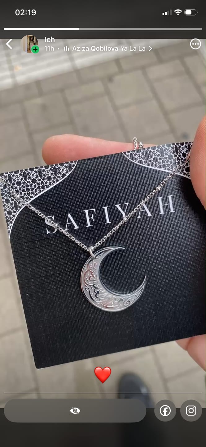 Customer photo review of "Gewiss, mit der Erschwernis, kommt die Erleichterung" Mond Halskette