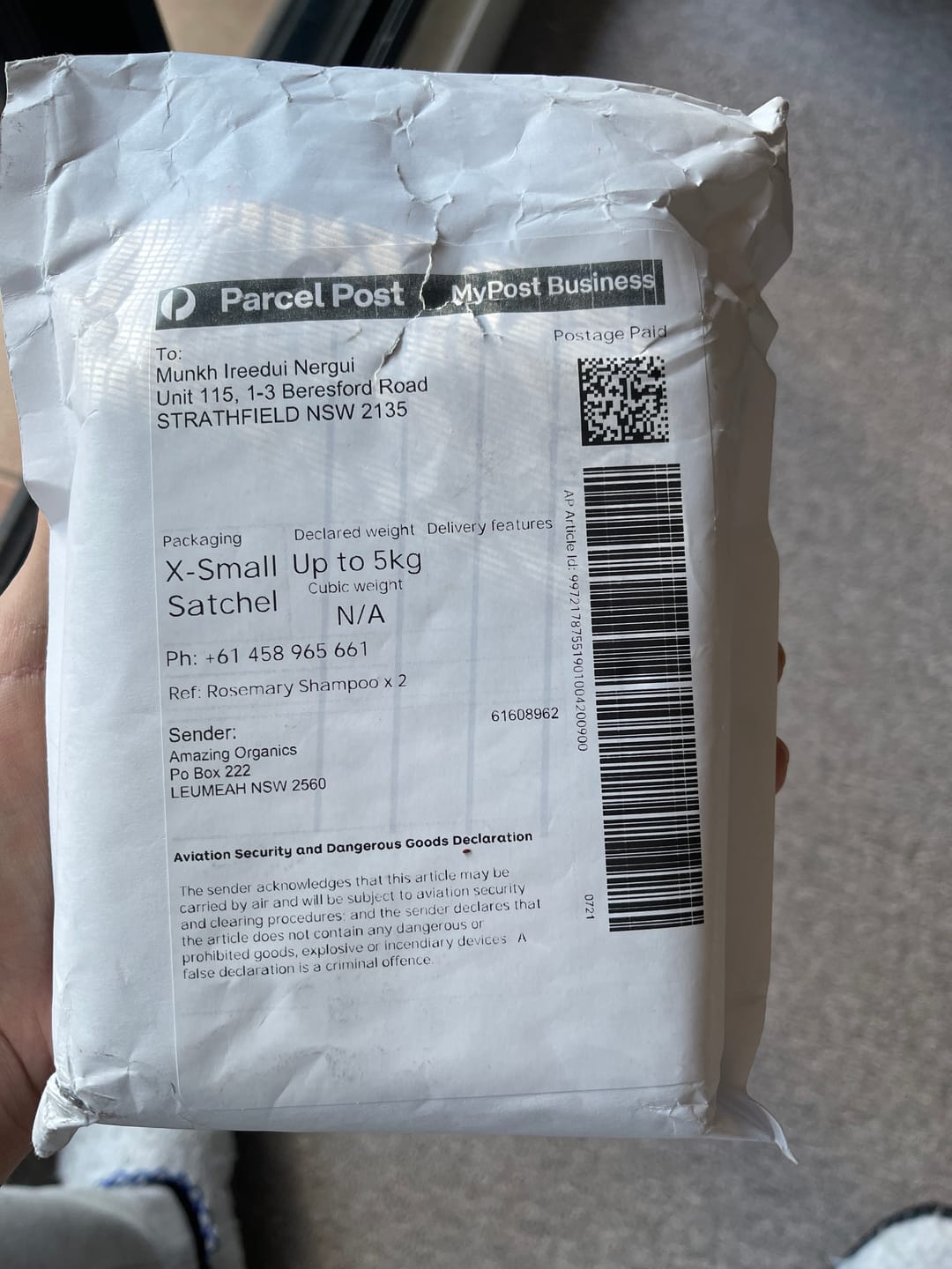 Customer photo review of Rosemary Shampoo for Hair