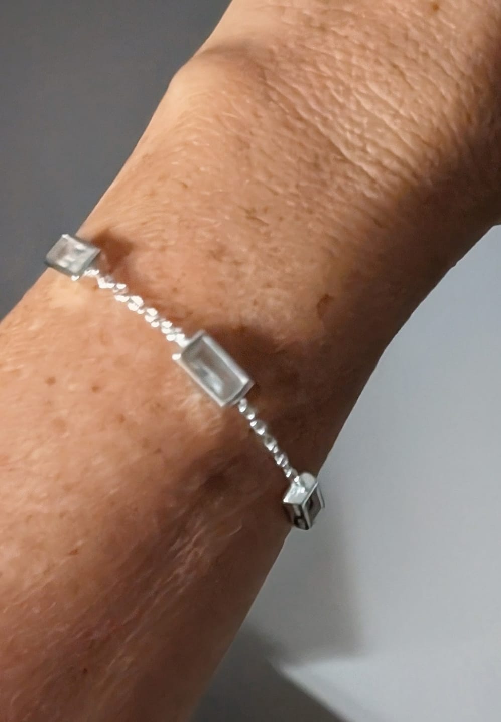Customer photo review of Baguette-Cut Multi Bezel Bracelet