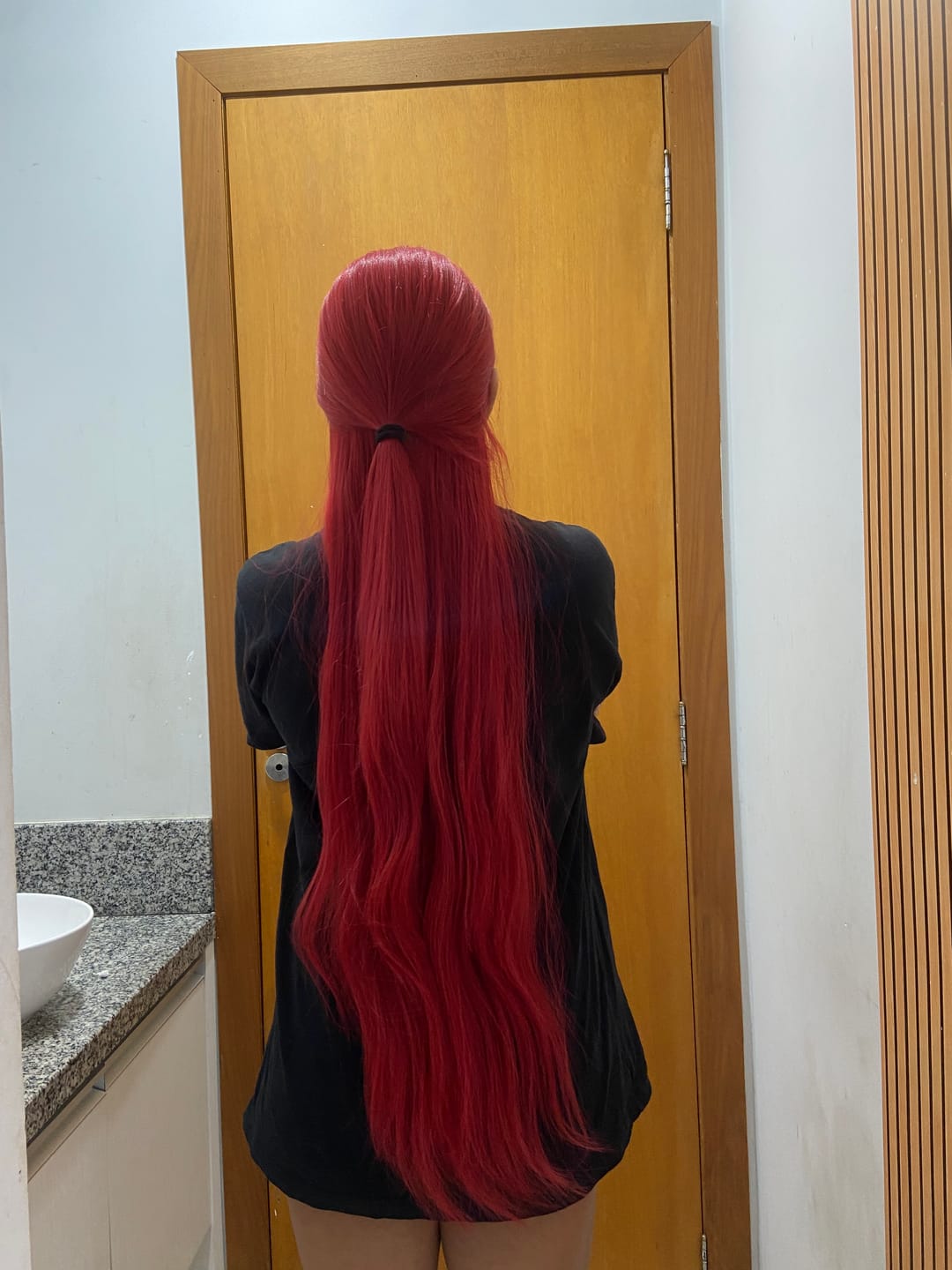 Customer photo review of Lace Front Super Queen 13x4 - Vermelho MRED