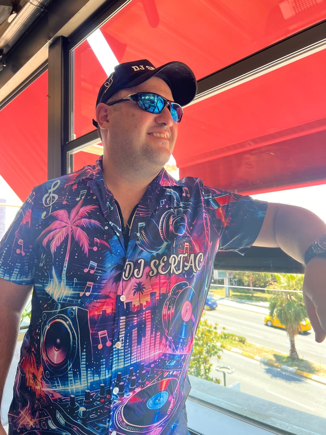 Customer photo review of DJ - Personalized Hawaiian Shirt, Gifts For Music Lovers