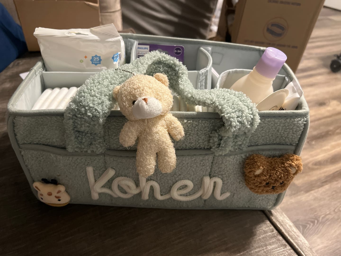 Customer photo review of K&C - Personalized Baby Storage Basket