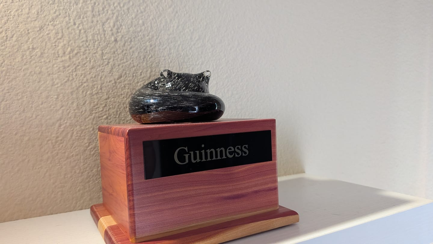Customer photo review of Sleeping Cat with Infused Cremation Ashes