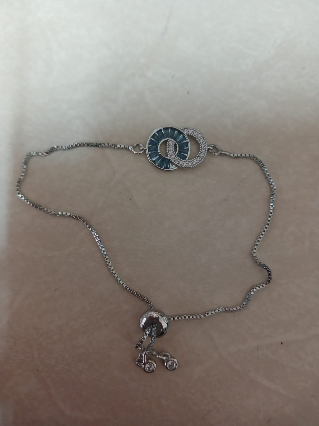 Customer photo review of Personalized Linked Birthstone Bracelet