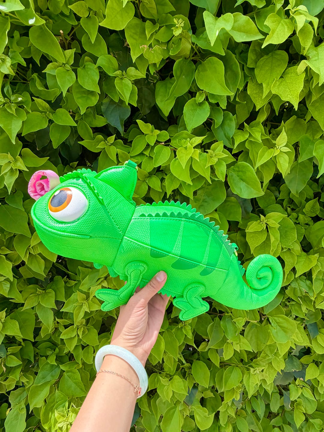 Customer photo review of Loungefly Disney Tangled Pascal Figural Crossbody Bag