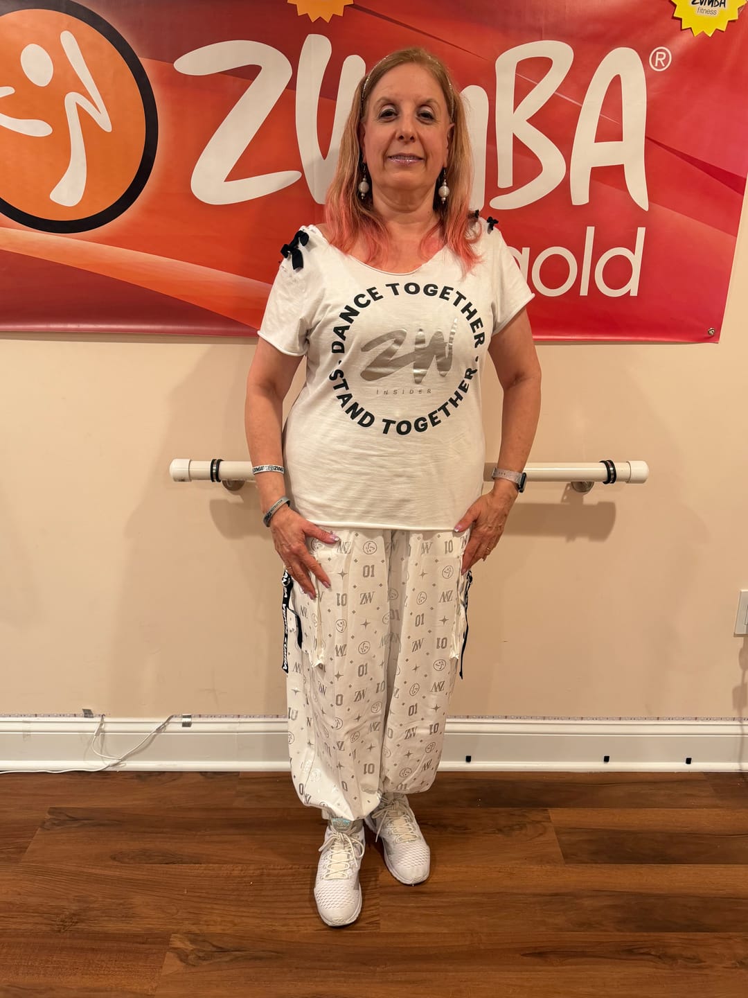 Customer photo review of Dale-Z Parachute Cargo Pants - White/Silver