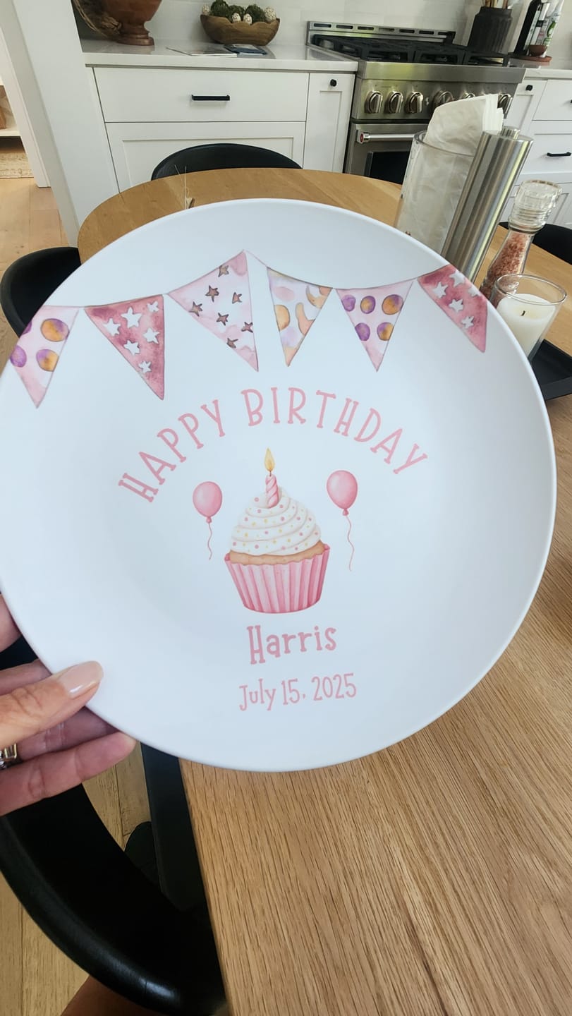 Customer photo review of Girl Banner Birthday Plate