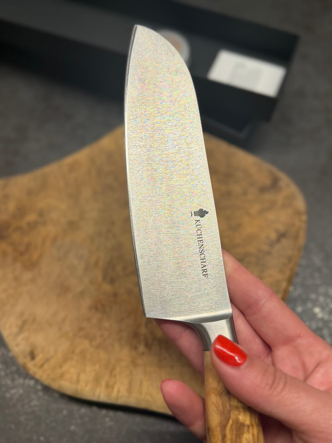 Customer photo review of Küchenscharf Santoku 16 cm (100% Solinger Handwerkskunst)