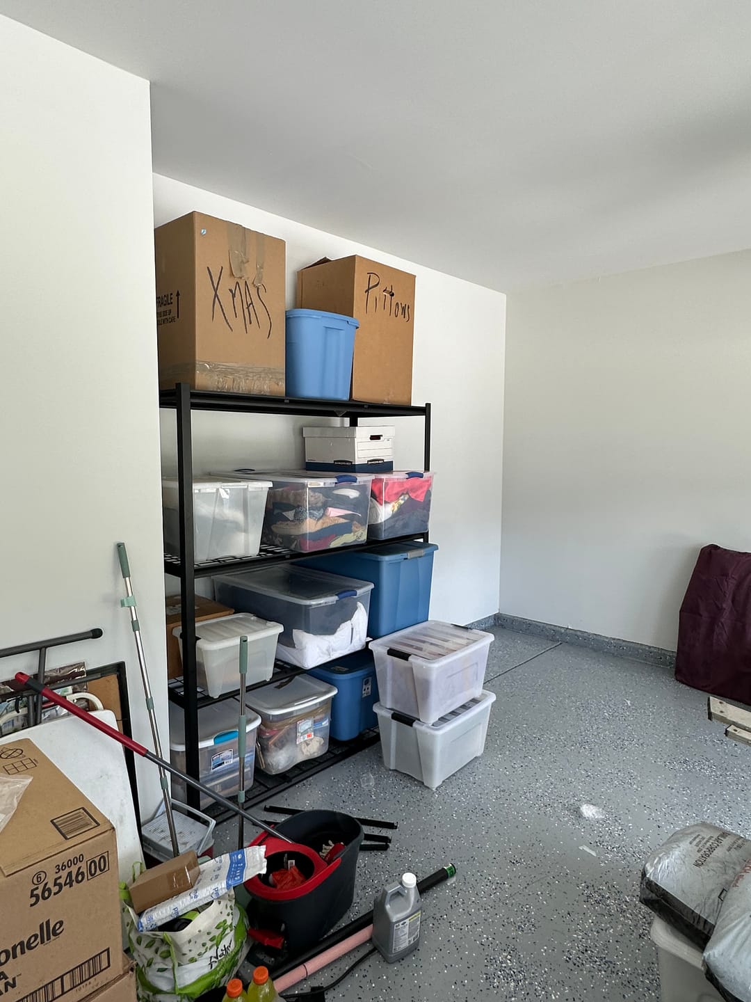 Customer photo review of REIBII 60" W Heavy Duty Metal Shelving Unit, Adjustable Shelves for Storage, Rust-Proof Shelving for Garage, Industrial, Warehouse, Basement & Workshop
