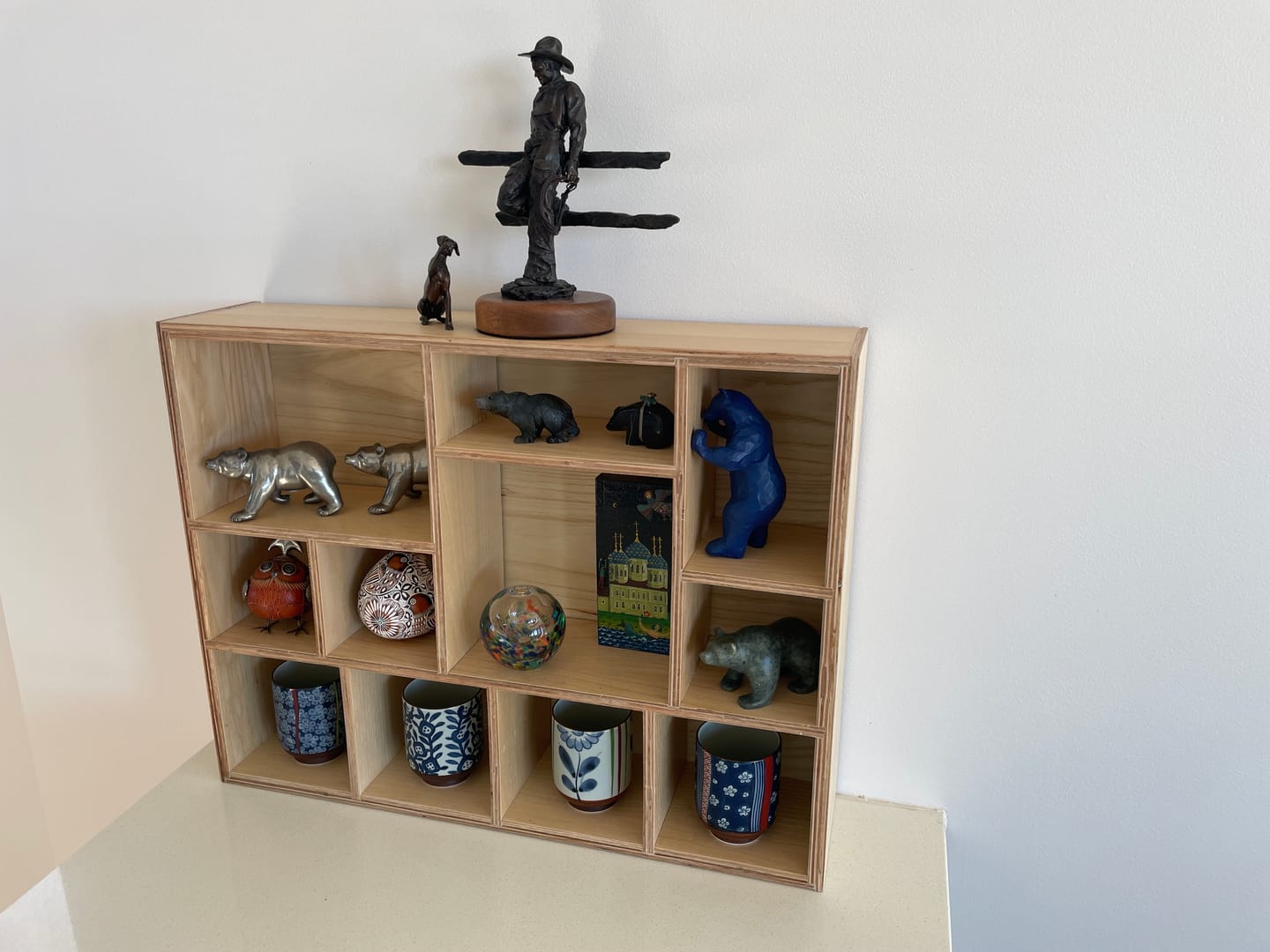 Customer photo review of Wooden Display Shelf for Mugs, Cups & Small Collectibles