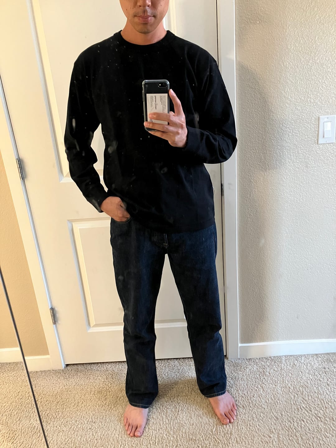 Customer photo review of Loopwheel Long Sleeve Cotton T-Shirt