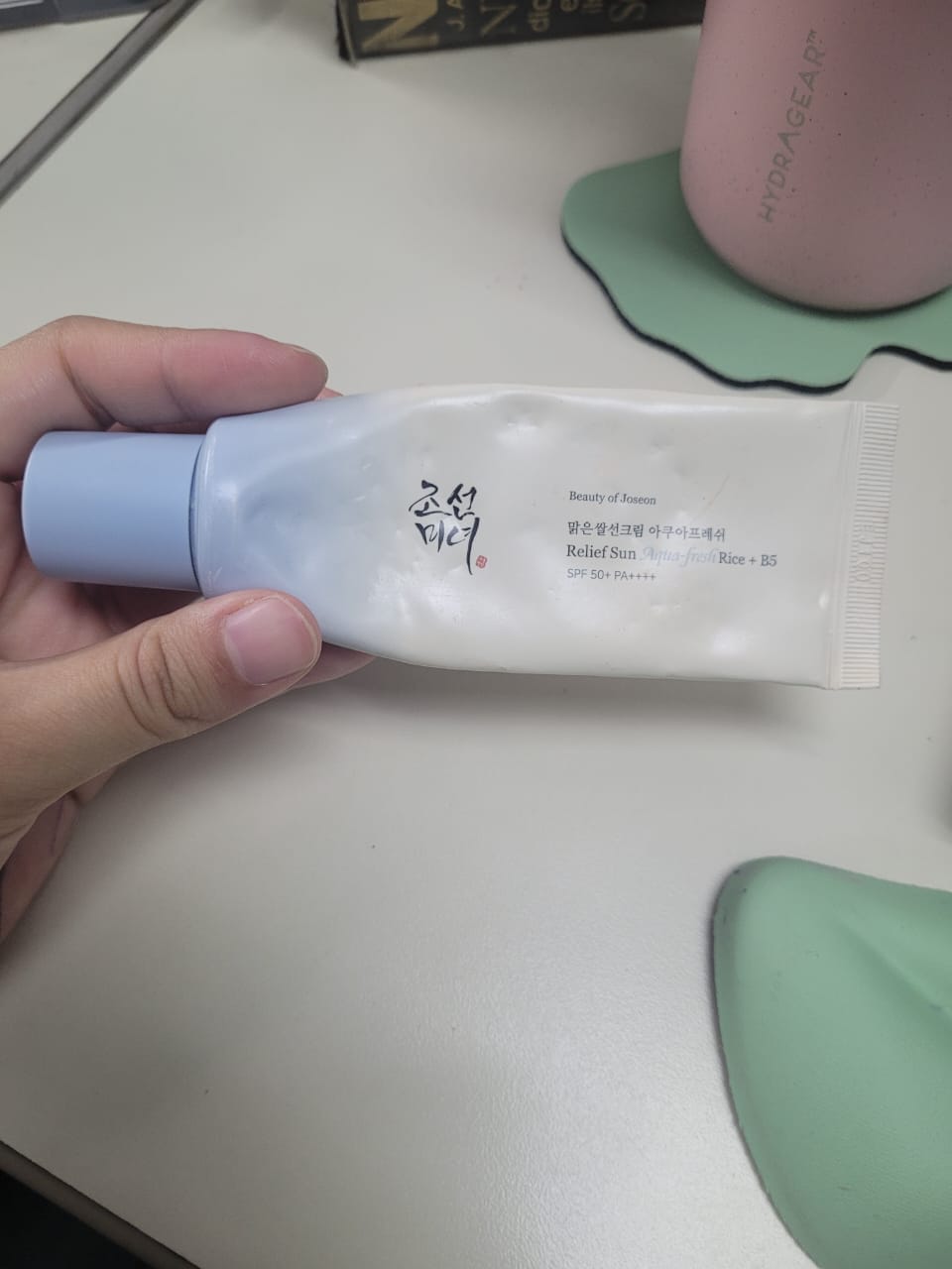 Customer photo review of Relief Sun Aqua - Fresh Rice + B5 SPF50+ PA++++