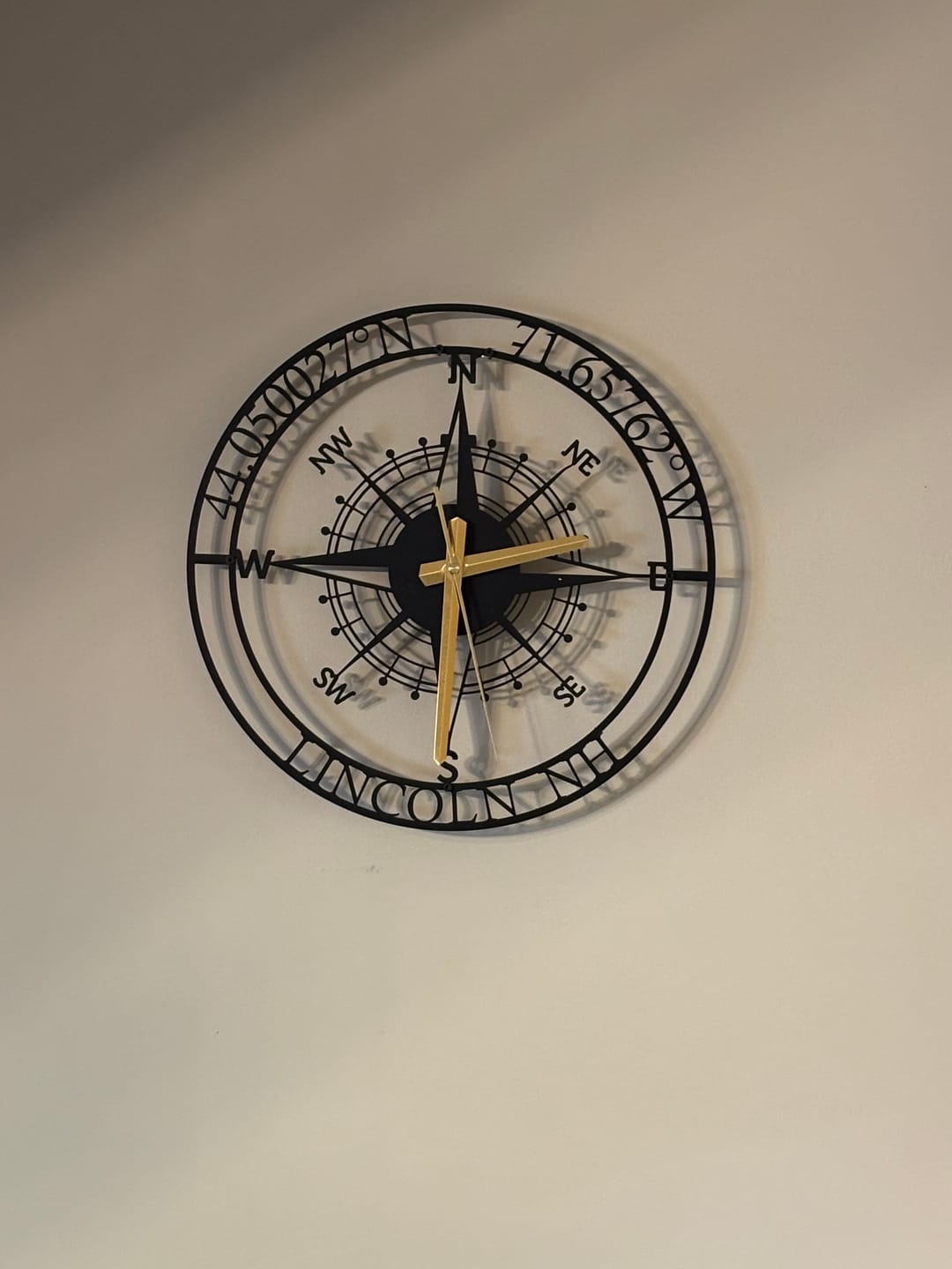 Customer photo review of Customized Metal Compass Wall Clock