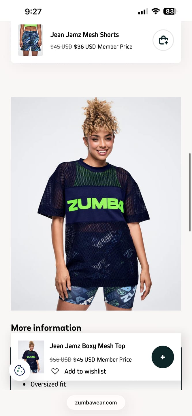 Customer photo review of Jean Jamz Boxy Mesh Top