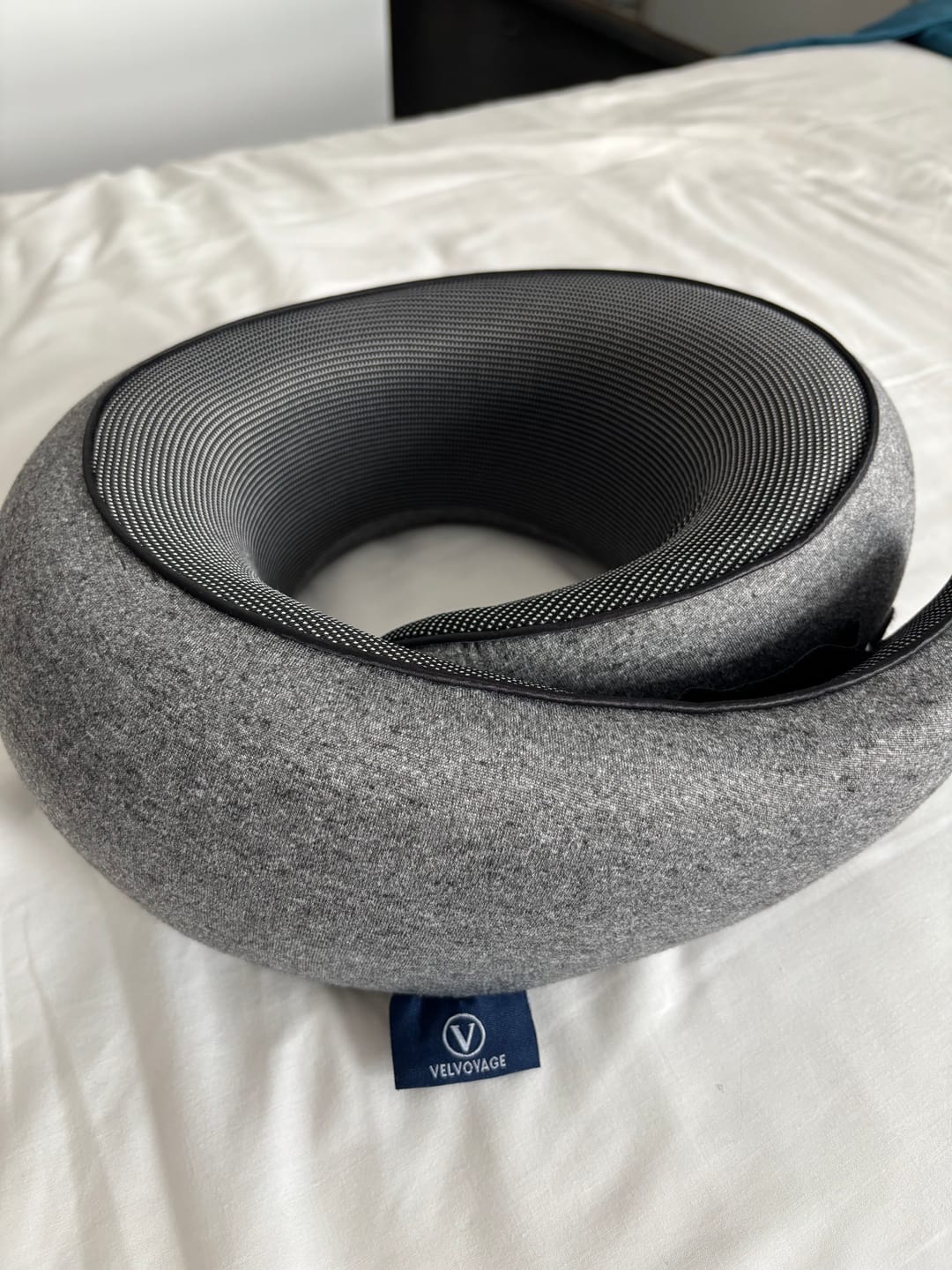 Customer photo review of Velvoyage 360° Memory Foam Travel Pillow - Heather Grey