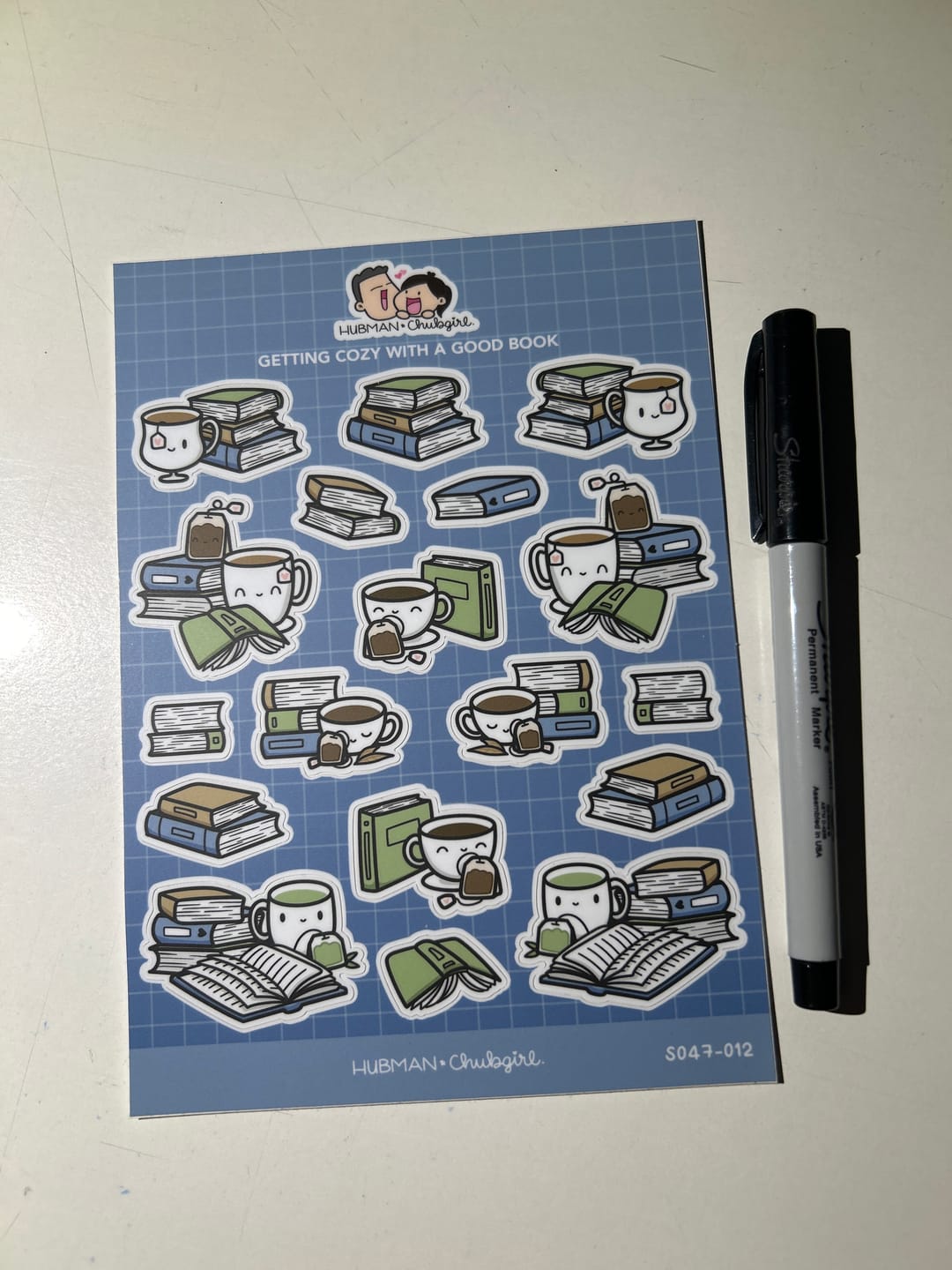 Customer photo review of Getting Cozy with a Good Book Sticker Sheet