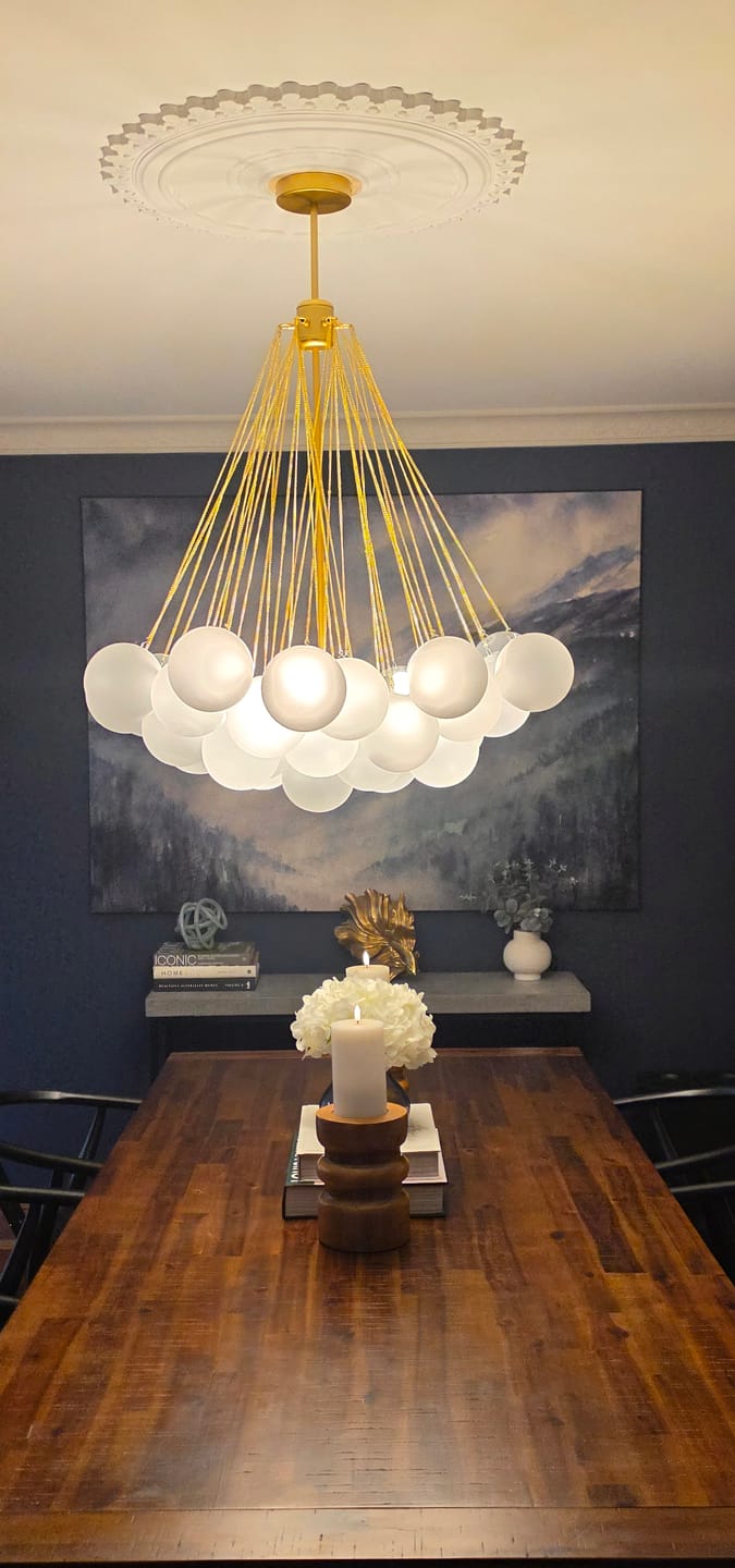 Customer photo review of Contemporary Glass Bubble Chandelier Light