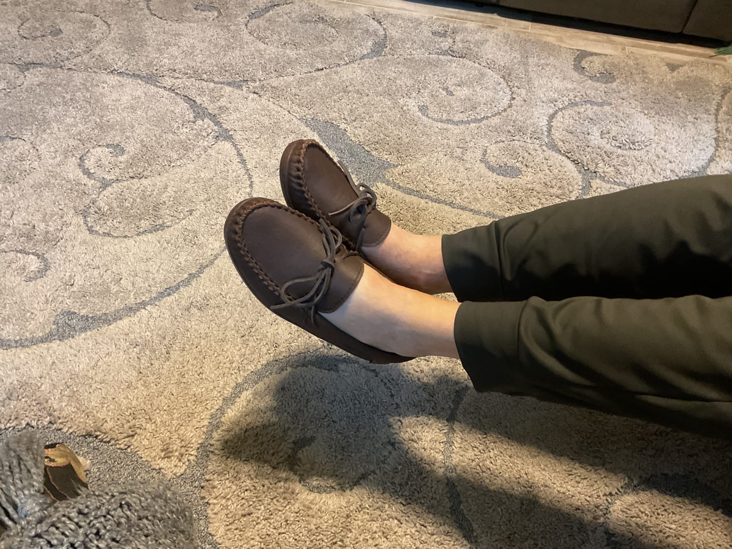 Customer photo review of Men's Rubber Sole Moose Hide Leather Moccasins