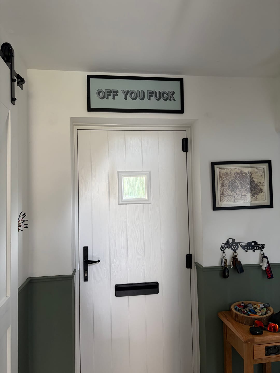 Customer photo review of Off You Fuck Framed Print (New Style)