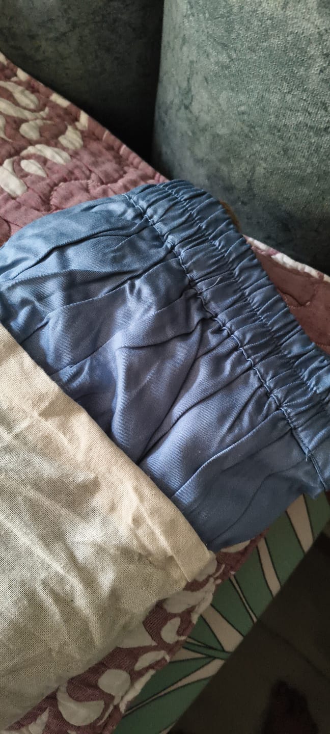 Customer photo review of Women English Blue Viscose Palazzo Pant