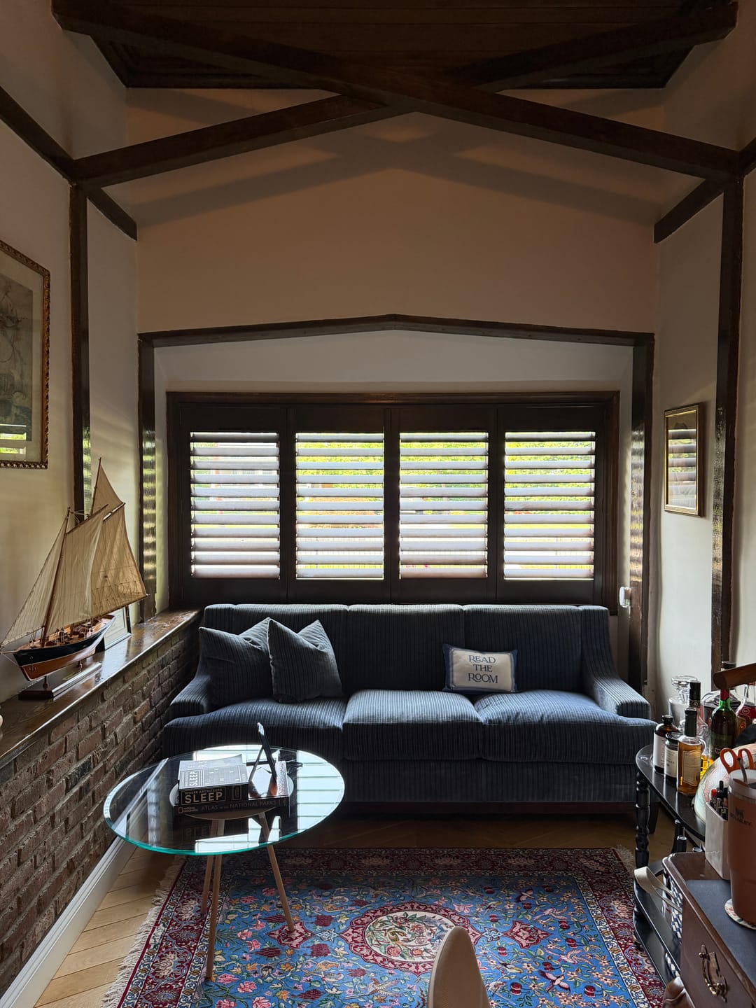 Customer photo review of Stained Wood Plantation Shutter