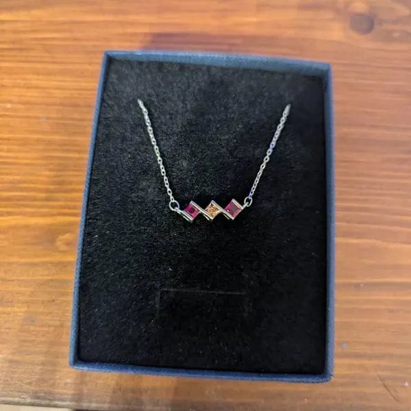 Customer photo review of Personalized 925 Sterling Silver Family Birthstone Necklace