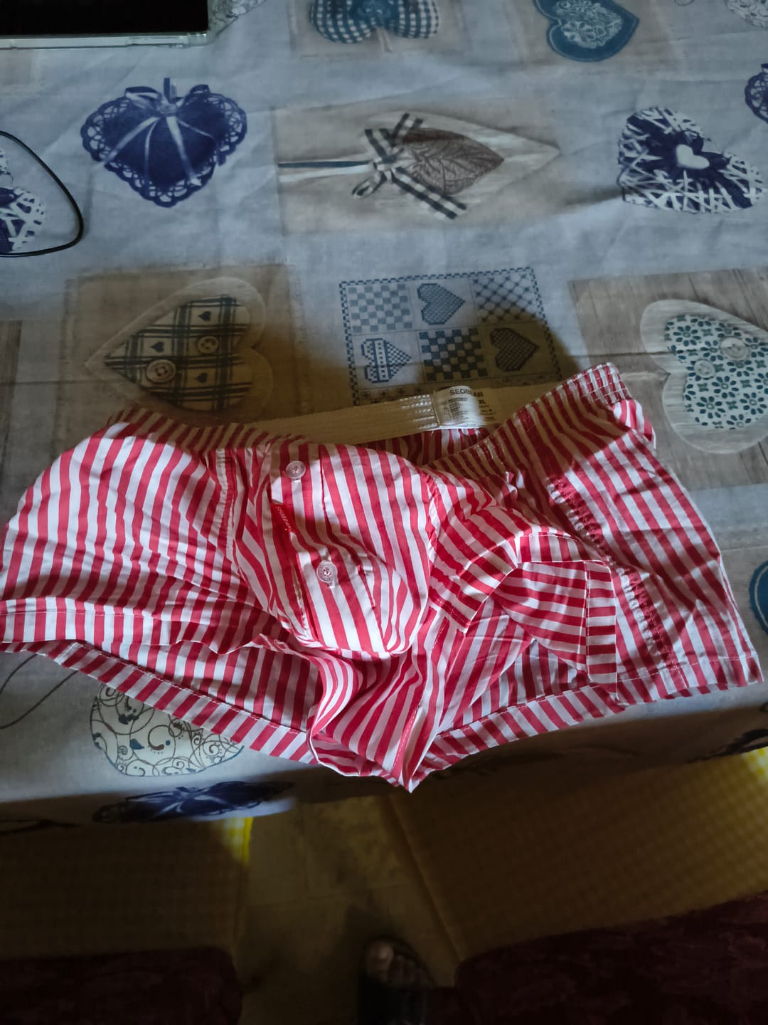 Customer photo review of 2 Pack Men’s Classic Striped Trunks with Button Fly