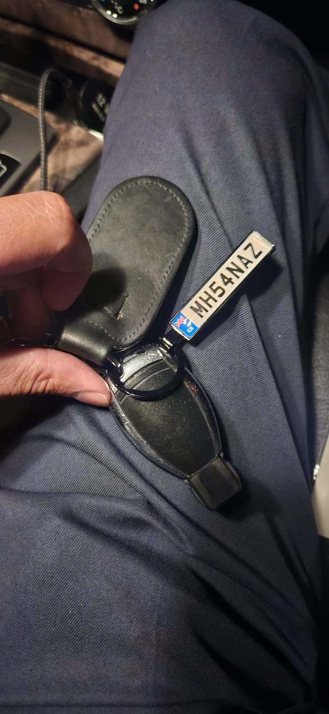 Customer photo review of Personalised Metal Number Plate Keyring - Premium Custom Car Gift