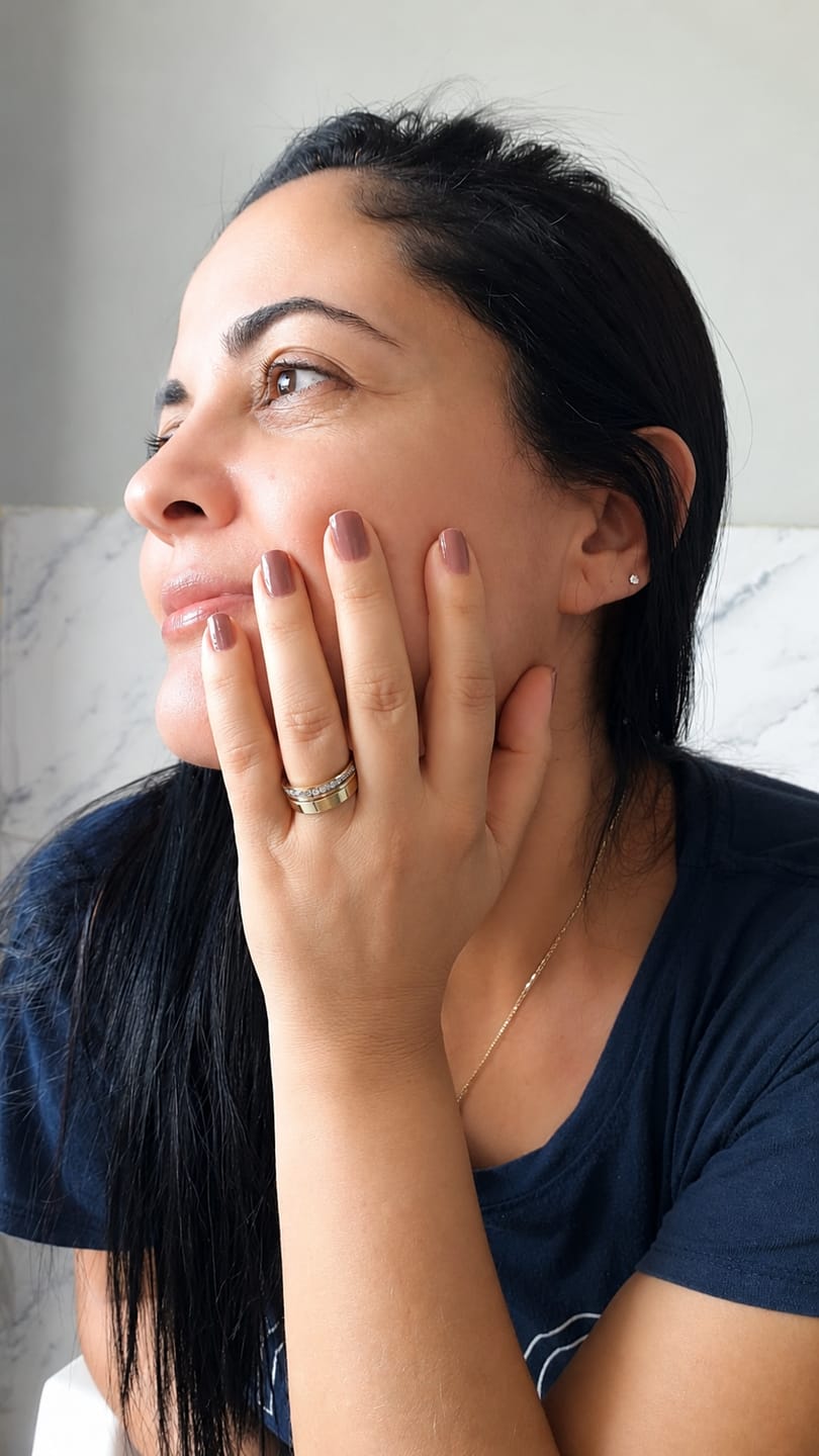 Customer photo review of Anel com Pedras Brilhantes Banhado em Ouro 18k