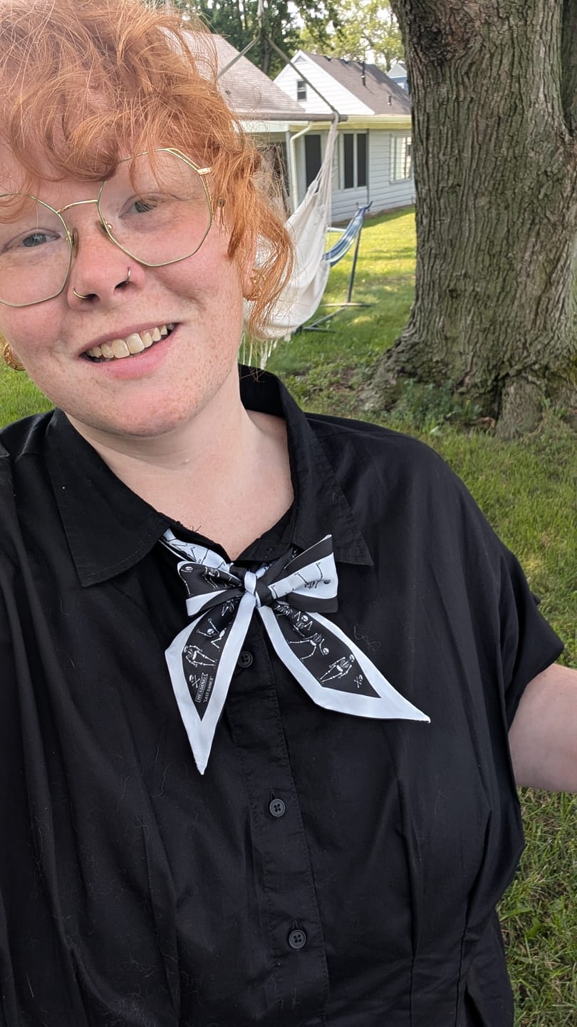 Customer photo review of Last Dance Skinny Scarf