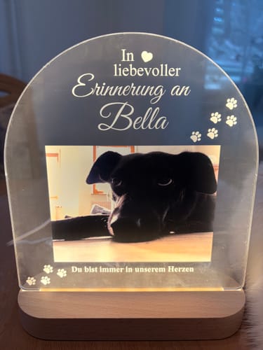 Customer photo review of Zur liebevollen Erinnerung – LED-Lampe für Hund/Katze