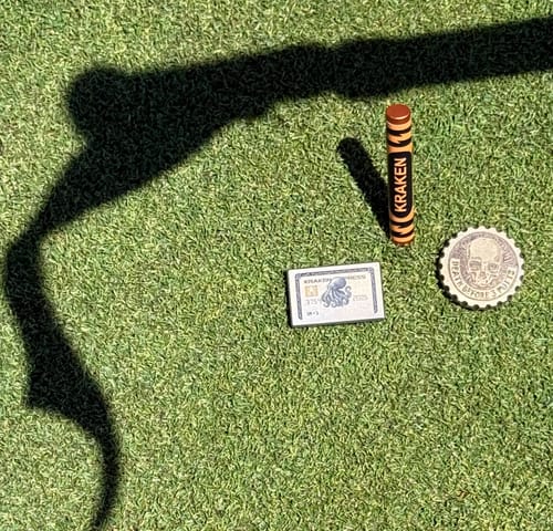Customer photo review of The Silver Kraken Express Ball Marker | Kraken Titanium Golf Ball Marker