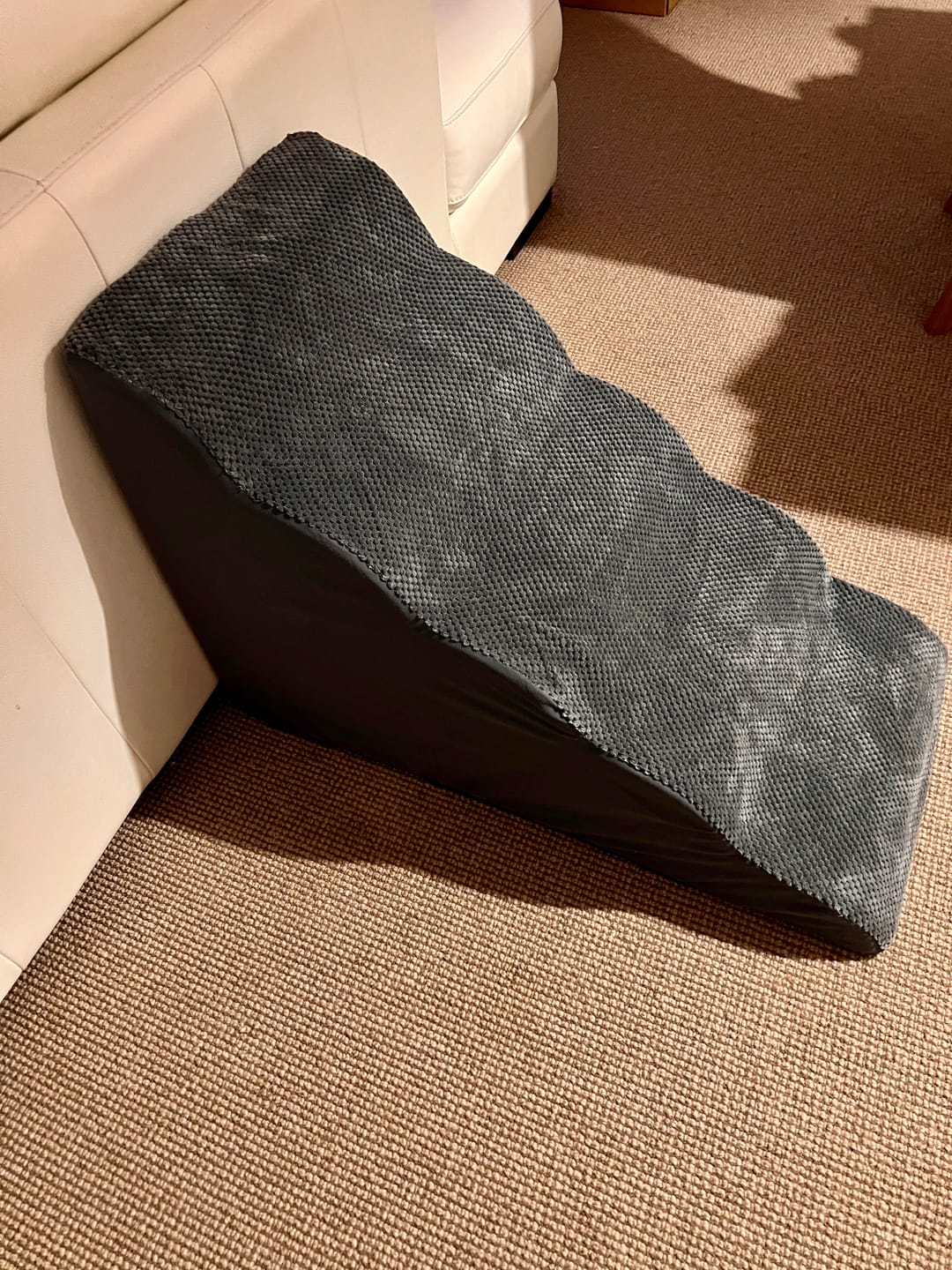 Customer photo review of Soft Foam Dog Stairs – Non-Slip Dog Steps for Beds & Couches
