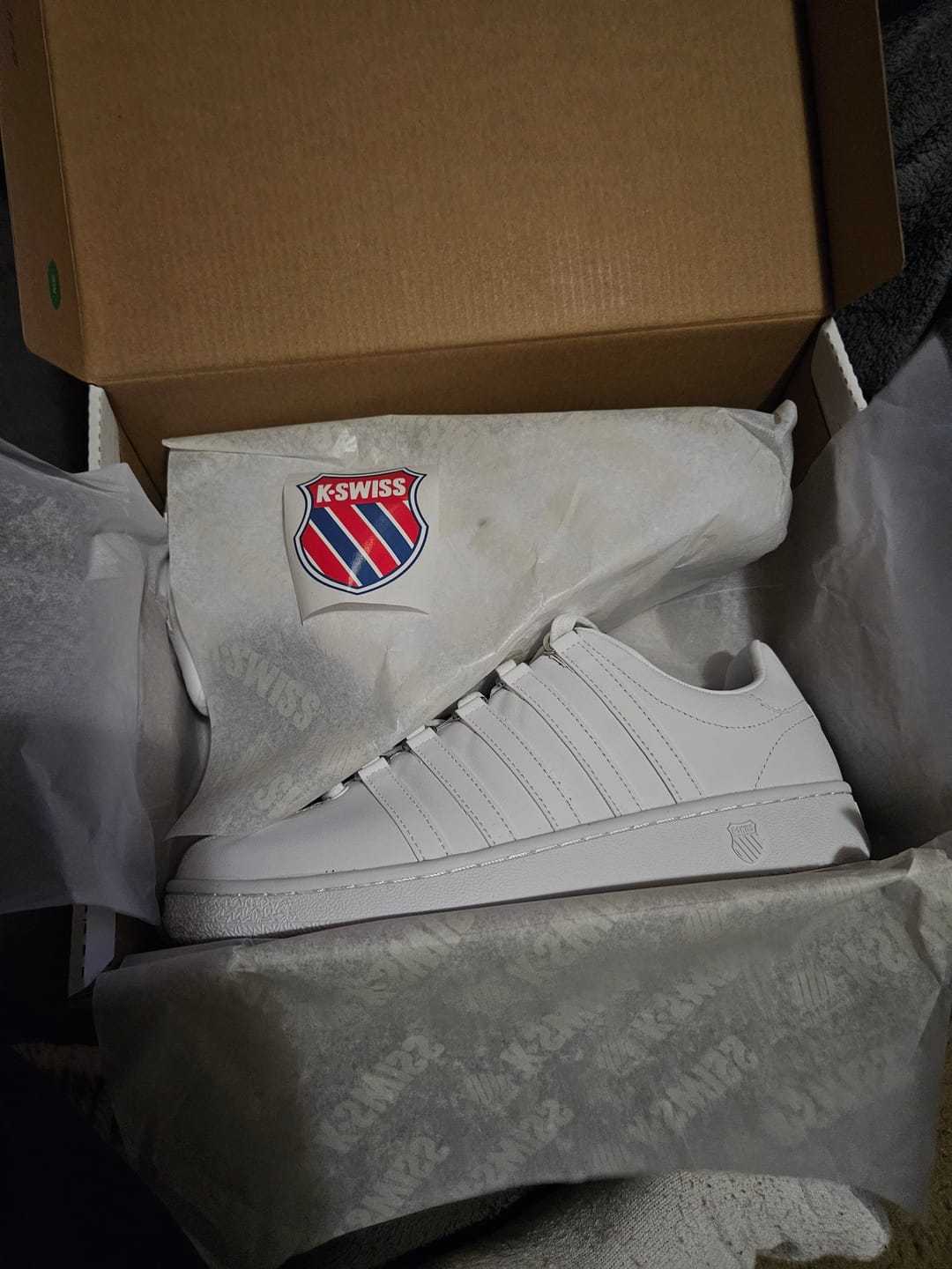 Customer photo review of K Swiss Men’s Classic VN White Leather Tennis 07321-101 White