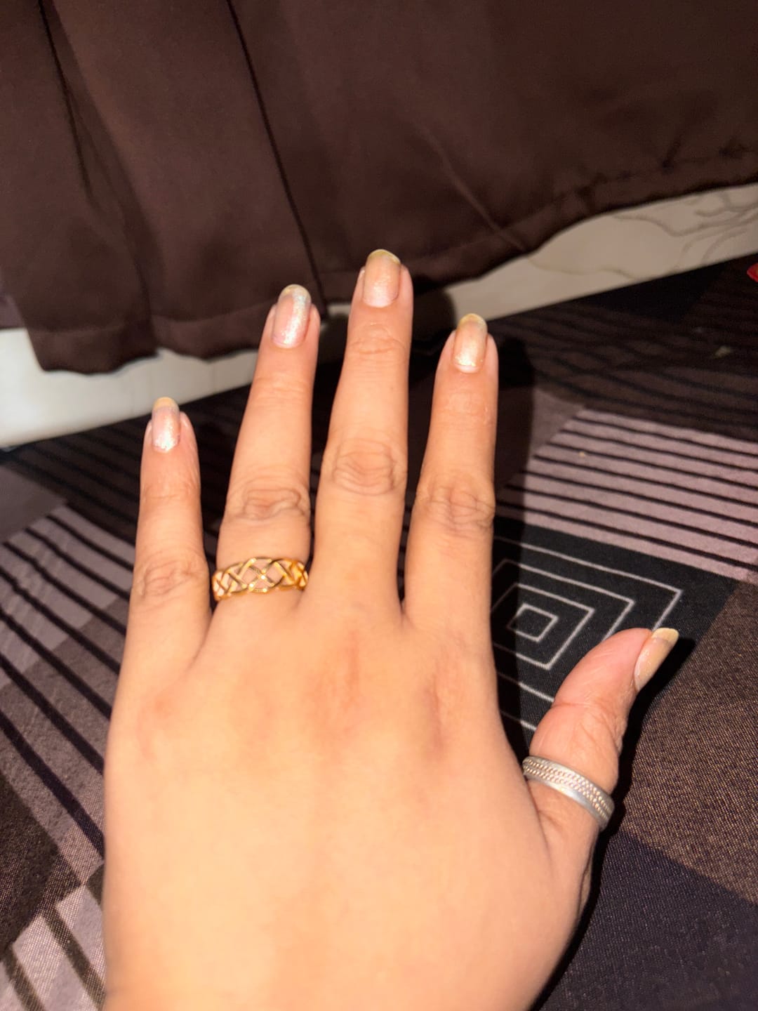 Customer photo review of Zirconia Croissant Gold Ring