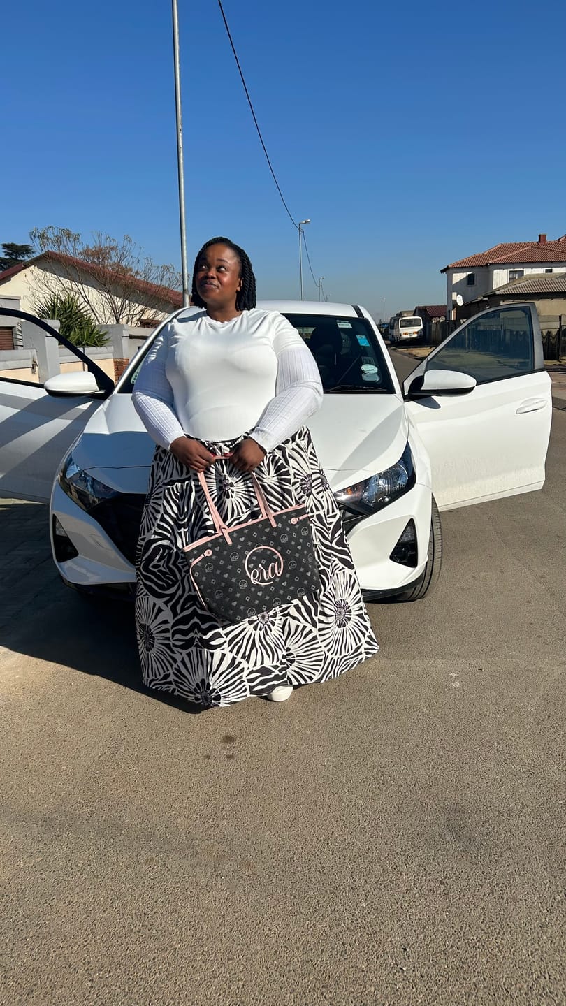 Customer photo review of Pink Muse Denim Tote