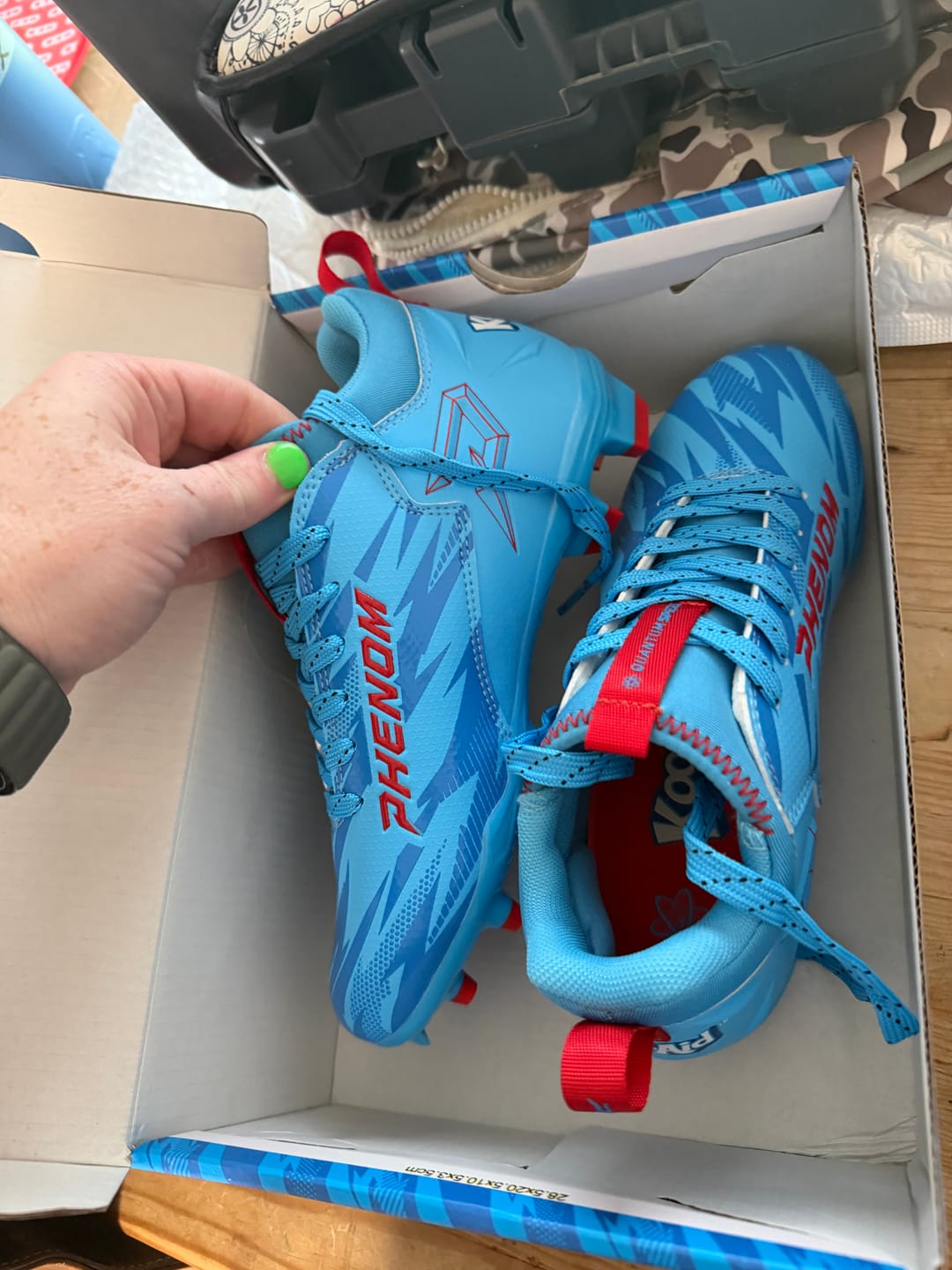 Customer photo review of Kool-Aid 'Mixed Berry' Football Cleats - Quantum Speed by Phenom Elite