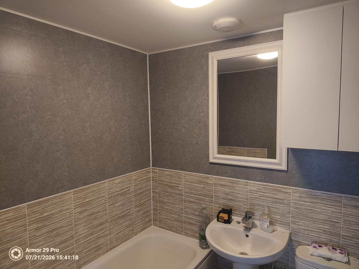 Customer photo review of 8mm Light Concrete Bathroom Wall Panel - Pack of 4