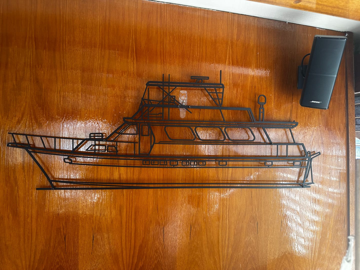Customer photo review of Your Custom Boat Silhouette Metal Wall Art