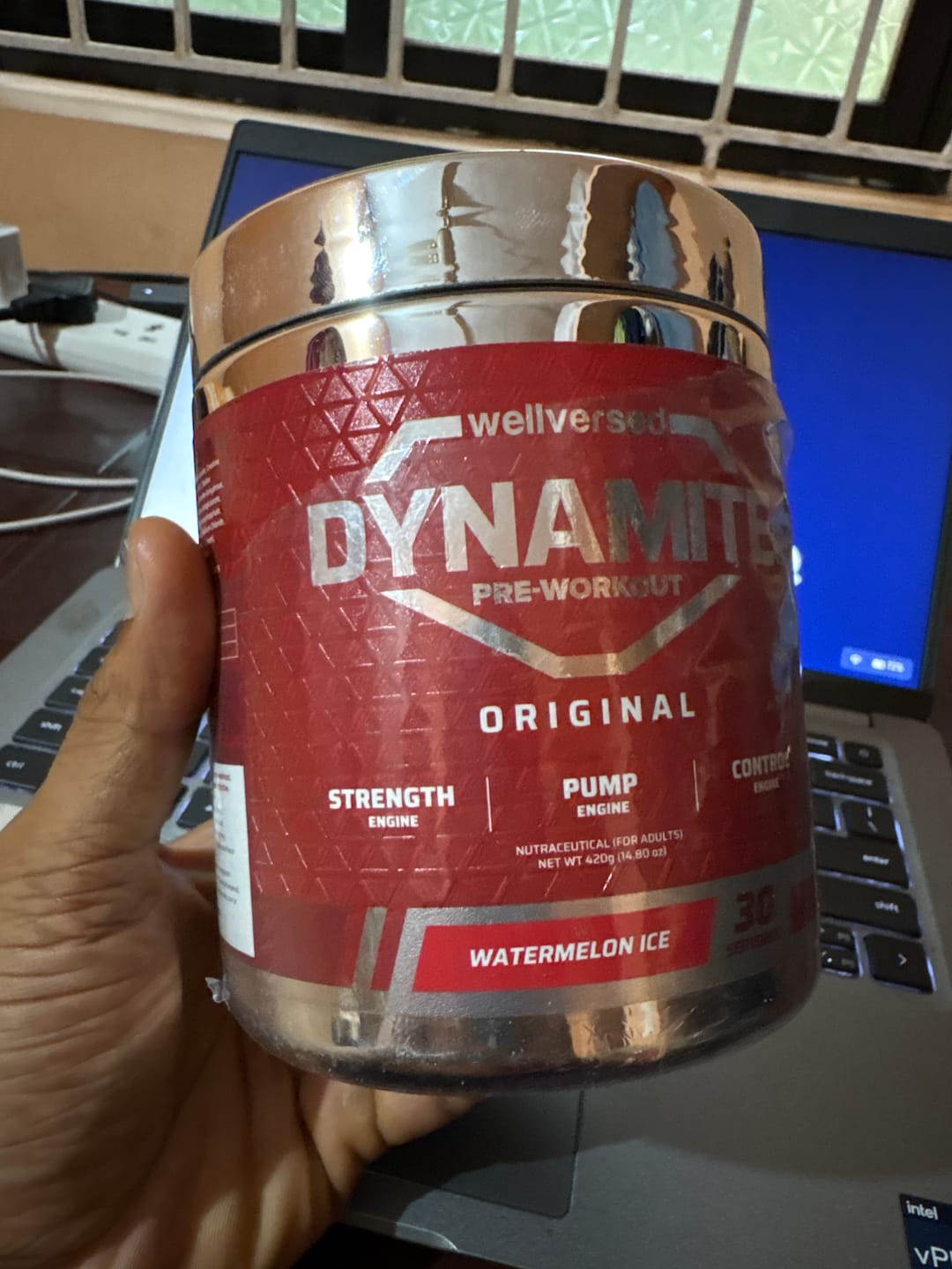 Customer photo review of Dynamite Pre-Workout (420g, 30 Servings) | Watermelon Ice