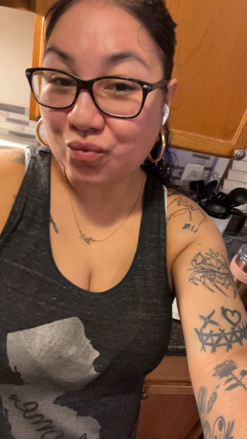 Customer photo review of Thick Hoop Earrings