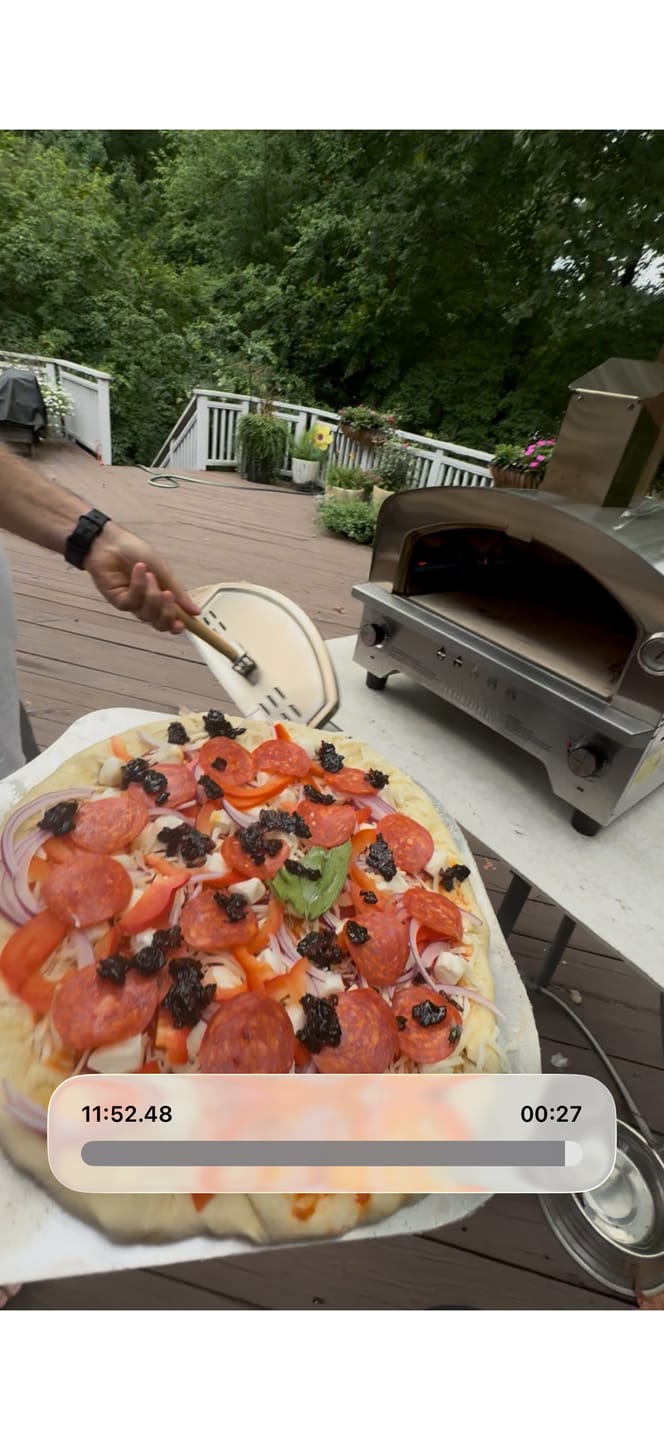 Customer photo review of 15" Dual Burner Gas Pizza Oven
