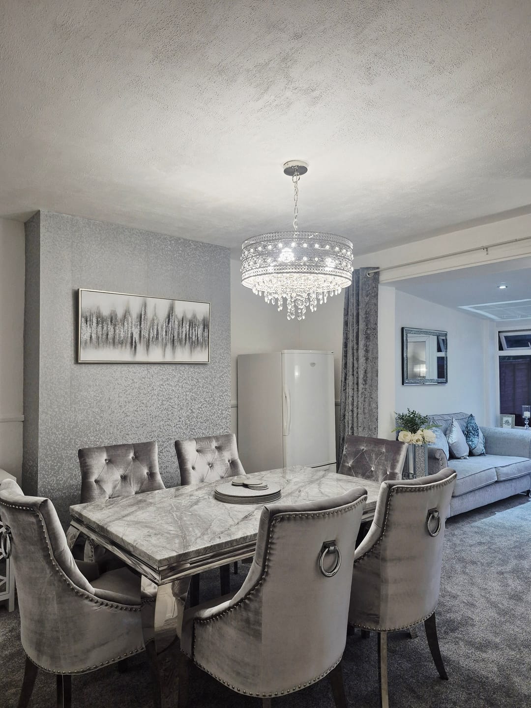 Customer photo review of Vienna Marble Dining Table With Chelsea Ring Knocker Chairs