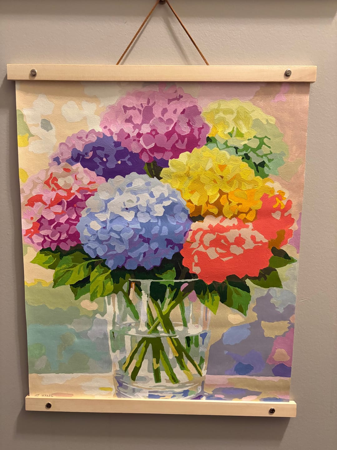 Customer photo review of Paint by Numbers - Rainbow bouquet, hydrangea